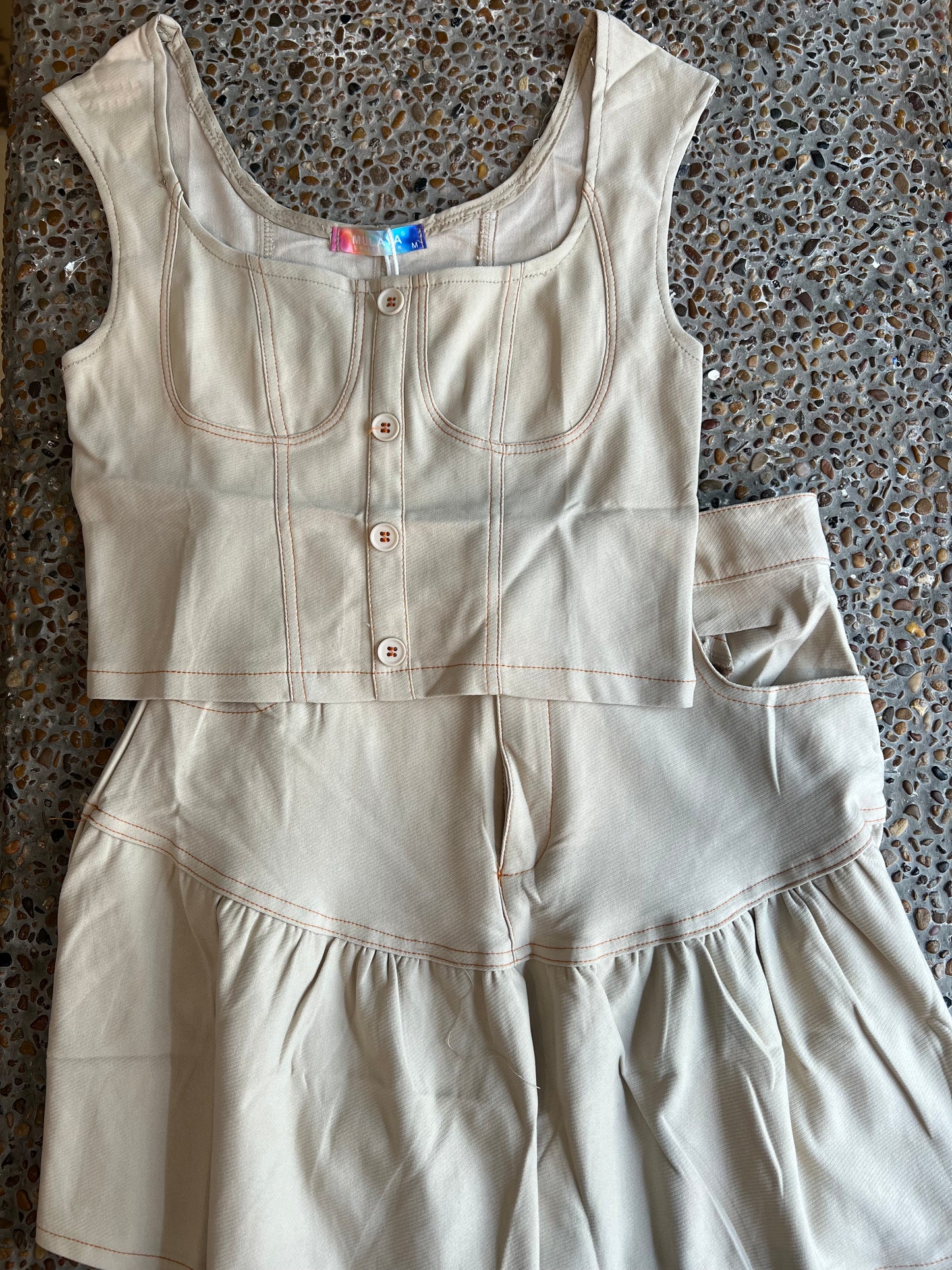 Conjunto mez top y falda