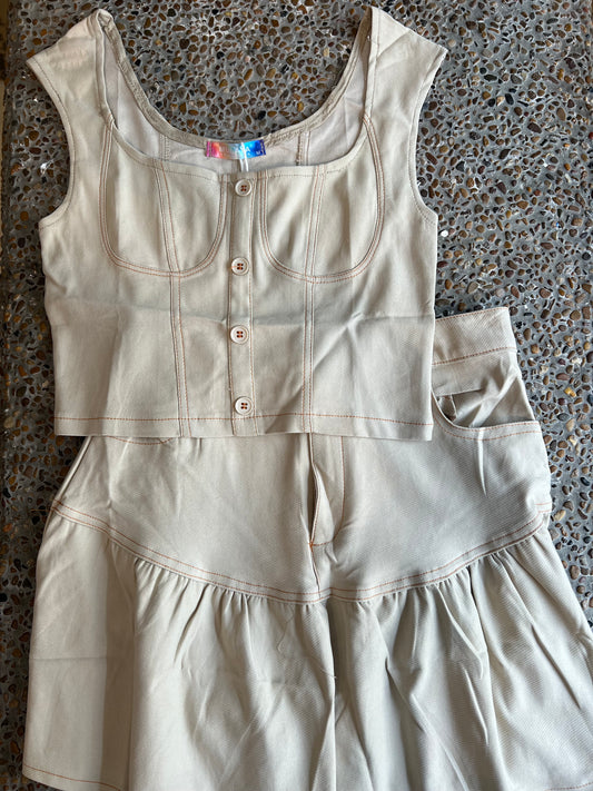 Conjunto mez top y falda