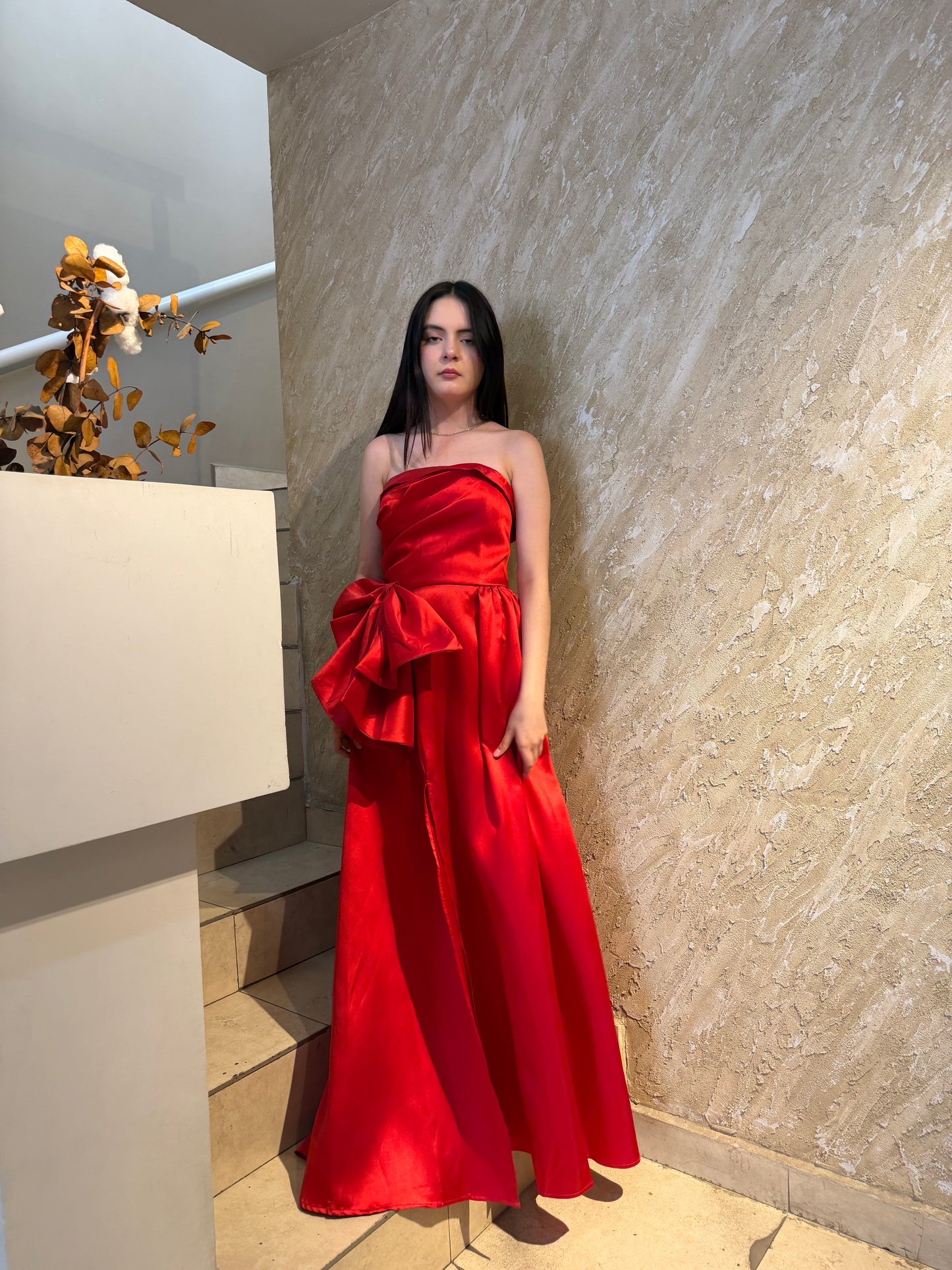 Vestido strapple rojo