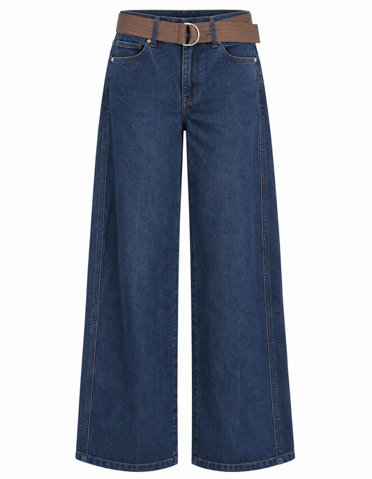 Jeans Wide Leg con Cinturón