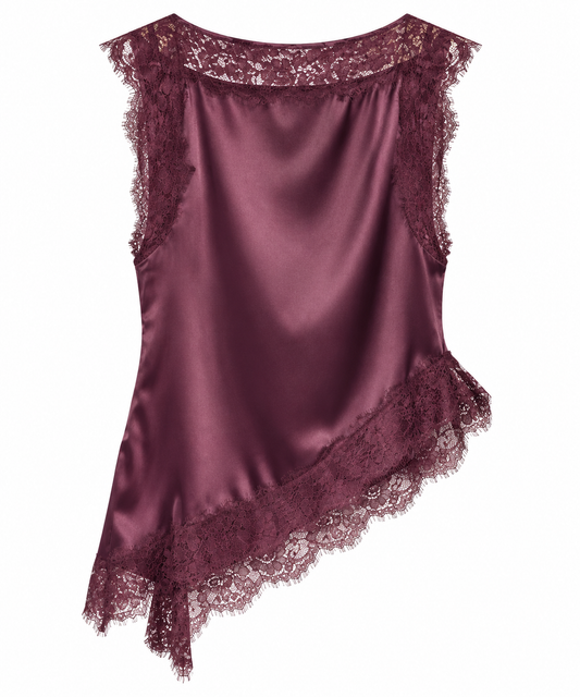 Blusa satin encaje