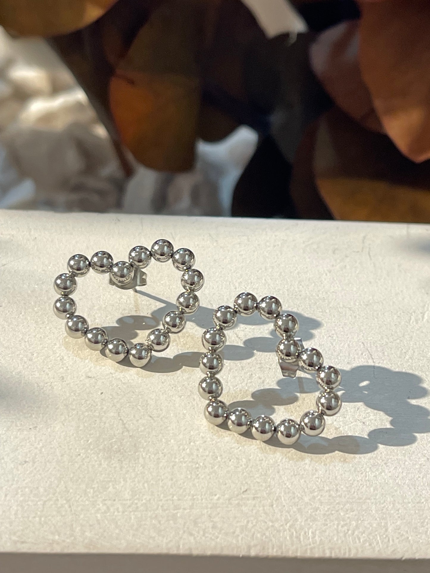 Aretes corazón plata