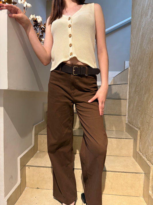 Pantalón ancho cinto
