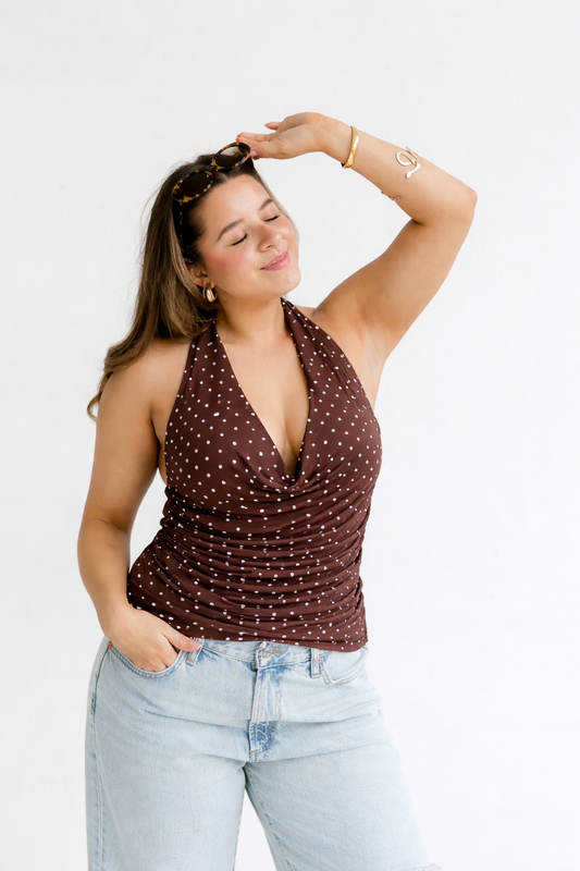 Blusa halter lunares