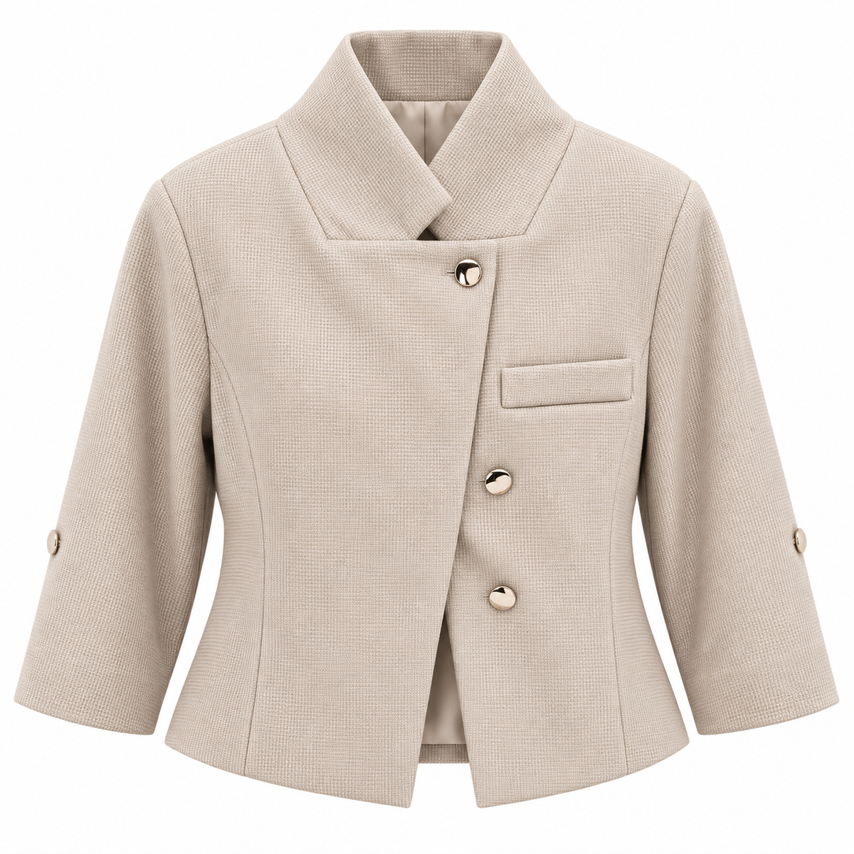 Blazer Corto con Botones Metálicos