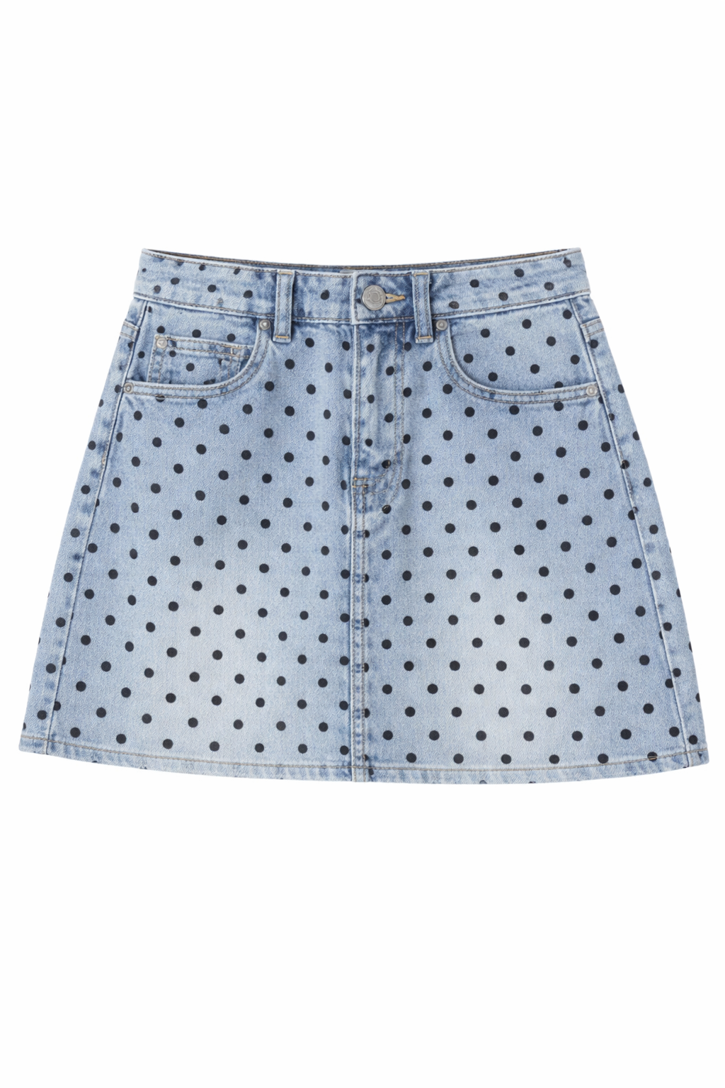 Falda mezclilla bolas